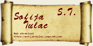 Sofija Tulać vizit kartica